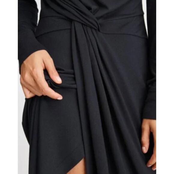 Rag & Bone NWT Black Draped Shaw Midi Dress- Size XXS - Picture 4 of 11